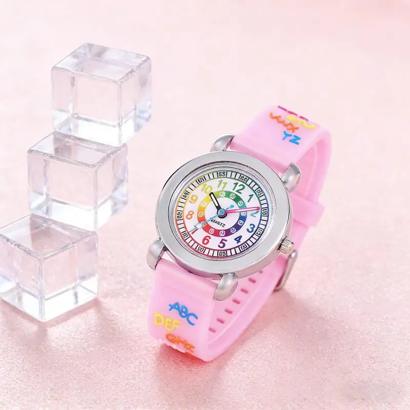 N's Watch Silicone Soft Color Alphabet Text Strap Color Circle Electronic Watch Cross Border Hot Style Men's and Women's Watches