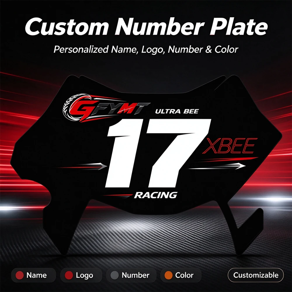 Personalized Number Plate Decal Custom Racing Sticker For Surron UltraBee E-Dirt Bike DIY Name Number Default order image