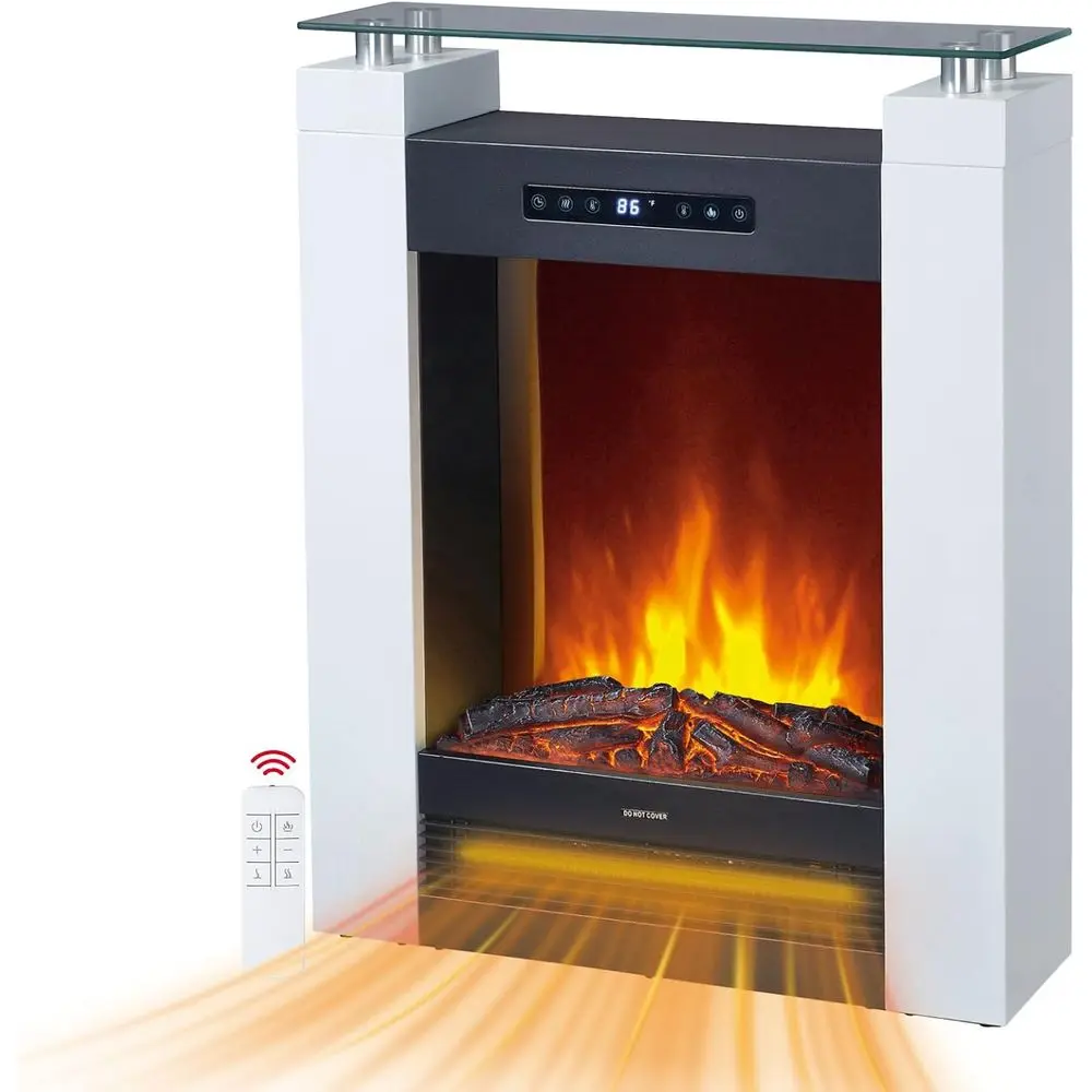 

Electric Fireplace with Remote & Touch Control, 1500W Heater, Adjustable Timer, 3D Flame, 8-Hour Timer, Overheat Protection for