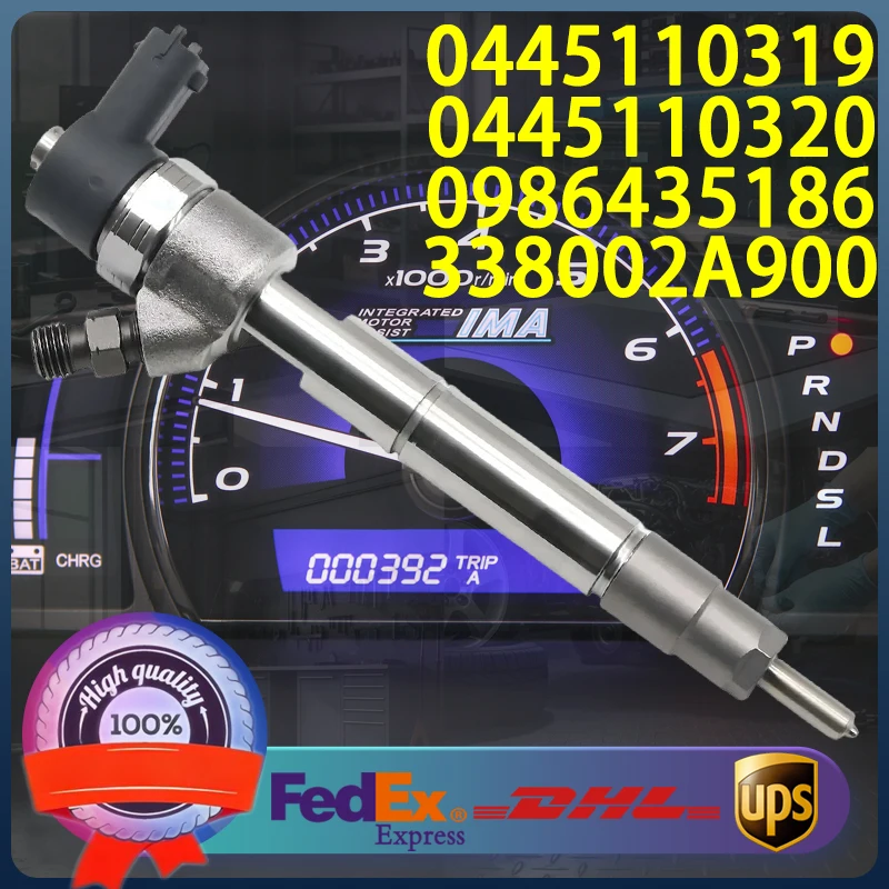 

0445110319 0445110320 0986435186 33800-2A900 Common Rail Injector For Hyundai i20 i30 Kia Carens Soul Venga 1.6 Engine