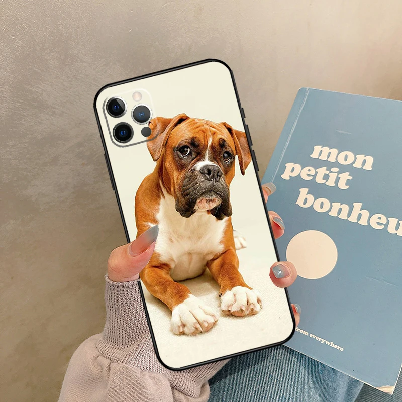 Boxer Dog Phone Case For iPhone 13 12 Mini 11 14 15 16 Pro Max X XR XS Plus Bumper Cover