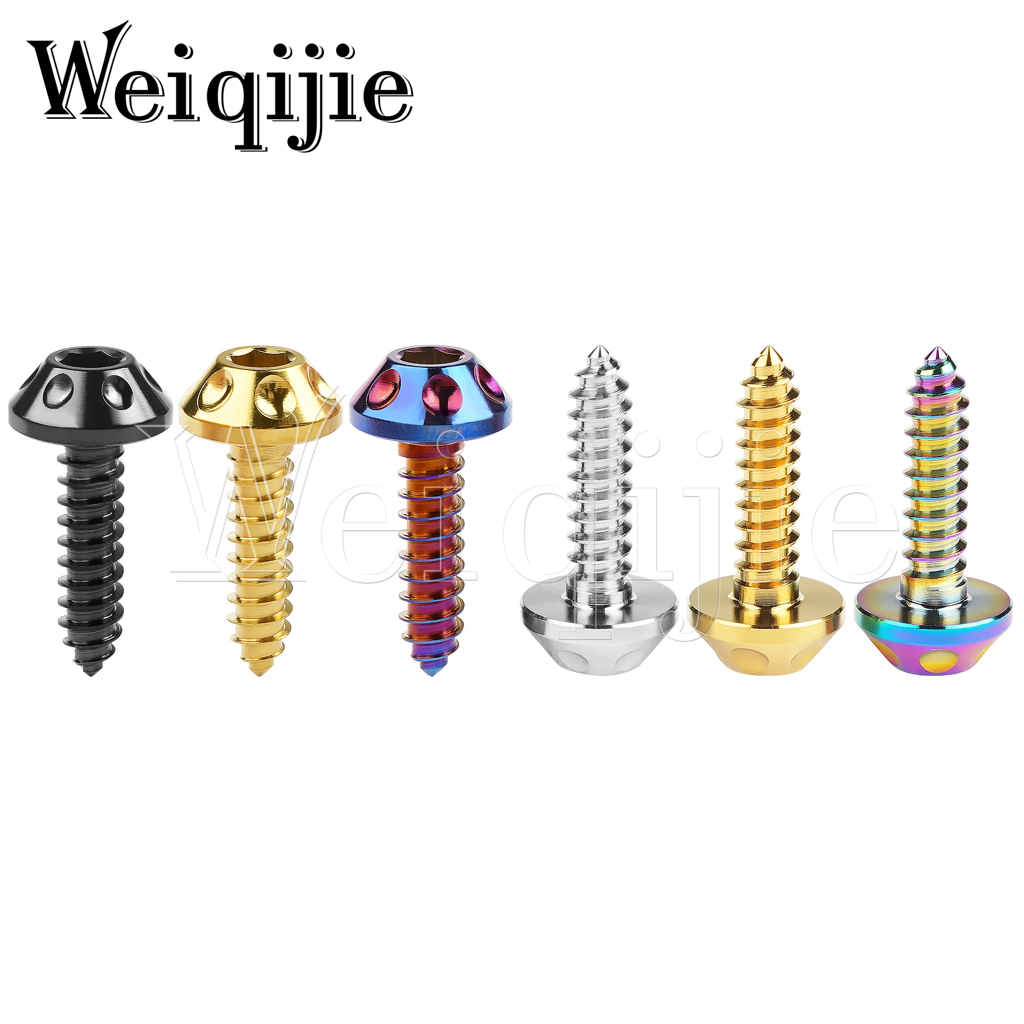 Weiqijie 4 Stuks Titanium Bout M 5X20Mm Zelftappende Knop Zeskant Kop Schroeven Bout Voor Motorfiets Auto