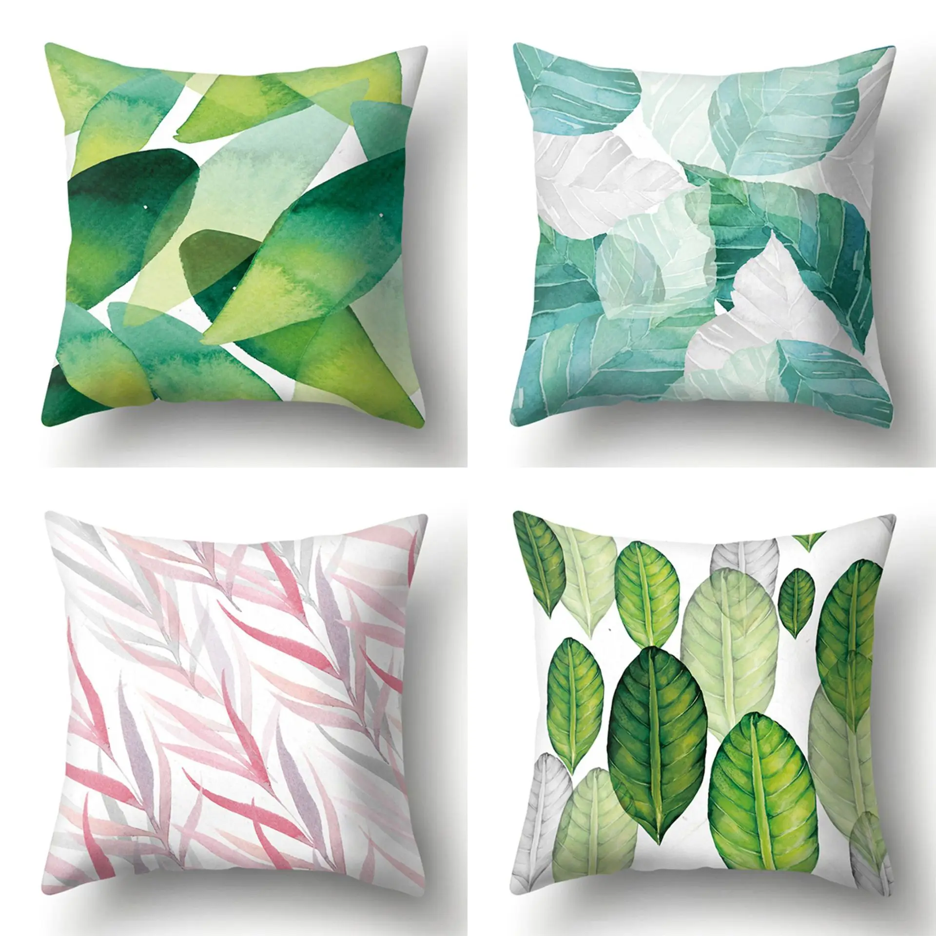 

Beautiful Leaf-Design Cushion Cover Invisible Zipper Soft Polyester Decorative Pillow Case for Sofa & Home Ideal Gift for Women