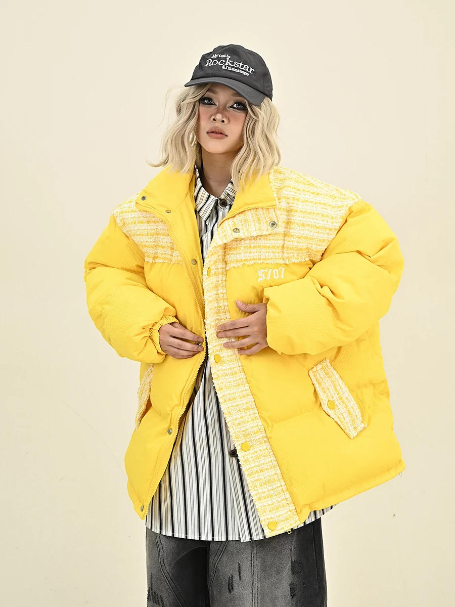 Dopamine Stand-up Collar Parkas Women 2024 Winter New Loose Bf American Street Thickening Coats