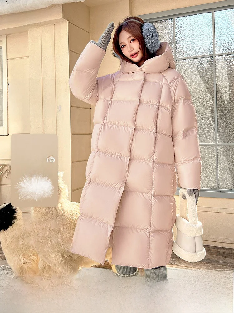 

Snow Flng Spring 2026 Thiened Puffer Jaet Women's Sweet Sle High Fill Power down Coat Northern Outdoor Ci Casual