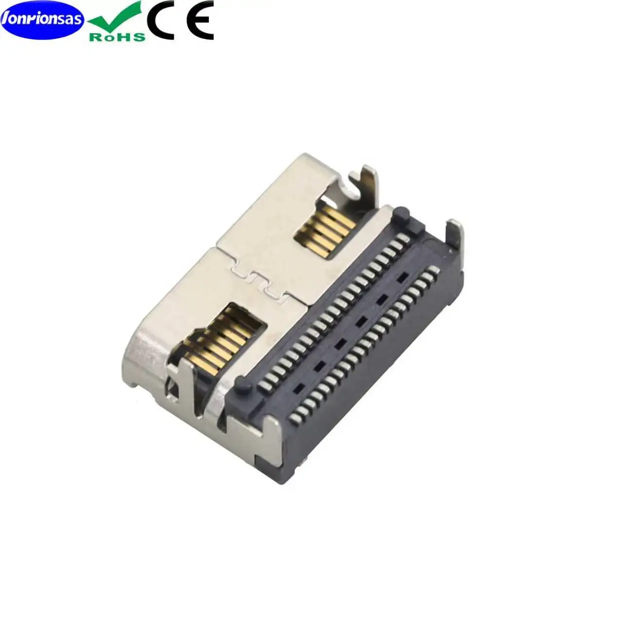 Разъем Oculink PCIe SFF-8612, 42-контактный, горизонтальный, SMT (для поверхностного монтажа), 4-контактный разъем для платы, разъем для жесткого диска 4i