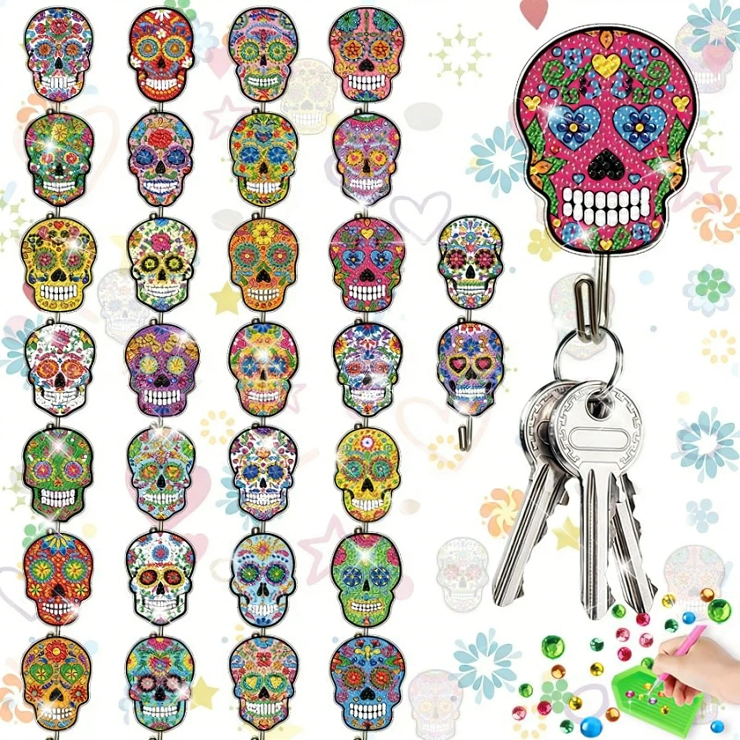 

New Arrival Diamond Painting Hook Gothic Horror DIY Skull Ghost Bride Home Halloween Decor Punk Style Souvenirs