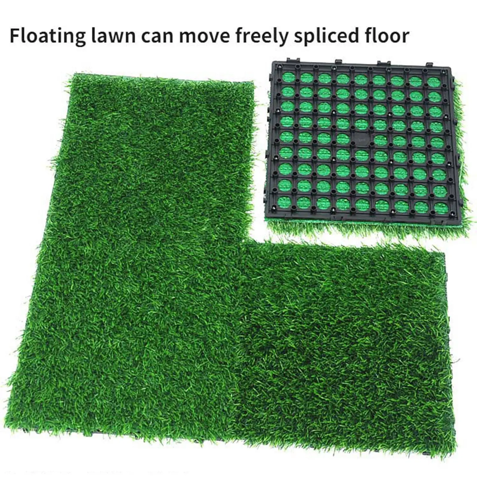 Artificial Grass Turf Tile Interlocking Floor Decor Fake Faux Grass Realistic