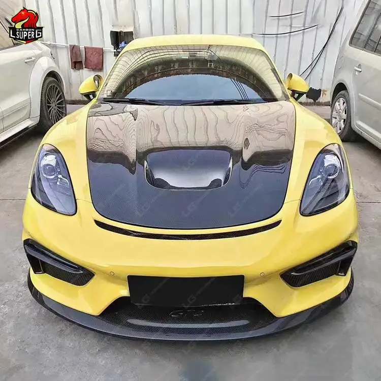 Auto Part Hood 718 Gt4 Rs Style Carbon Fiber Engine Cover Accessories For Porsche 718 2017-2019 Front Hood Bonnet