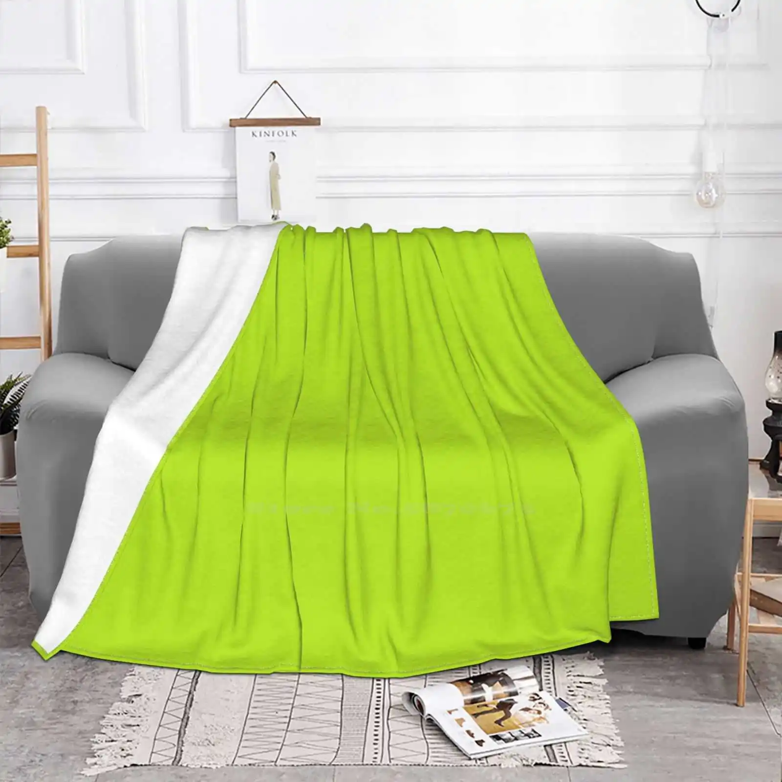 Lime Green New Arrival Fashion Leisure Warm Flannel Blanket Lime Green Forest Tree Wedding Citrus I Do Favor Bright