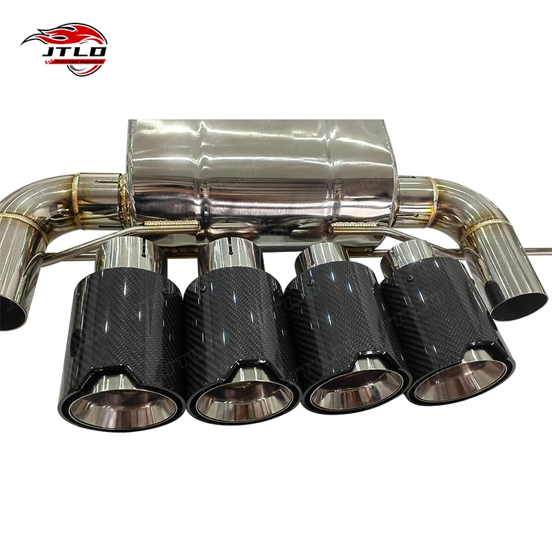 JTLD 304SS シングルミッドパイプエキゾーストシステム BMW G80 M3 G82 M4 G8x S58 V6 3.0T 2019-2023用 バルブ付きキャットバックエキゾースト