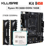 Kllisre B450 Kit AMD Ryzen 5 R5 3600 CPU DDR4 16GB (2x8GB) 3200MHz memory B450M AM4 motherboard