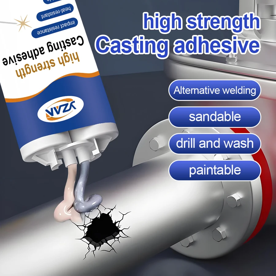 50ml Cold Welding Glue Upgraded High Strength Metal Repair Glue Heat Resistance Cold Weld Plastic Repair Casting Adhesive AB Glue Sealant Includes Mixing tools.