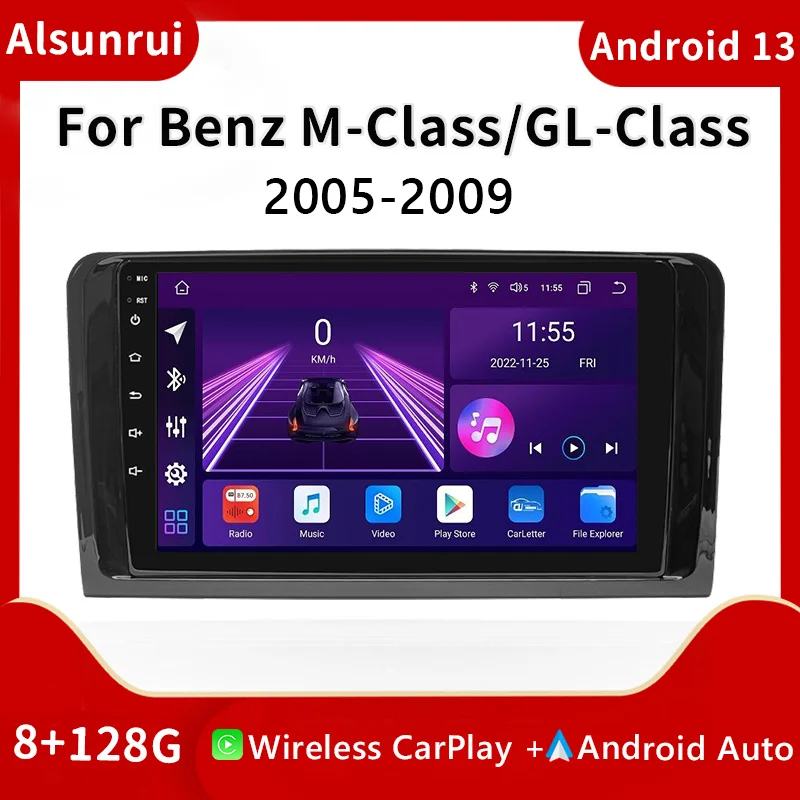 9'' AutoRadio Android 13 For Mercedes Benz M CLASS ML W164 X164 ML350ML300 GL500 ML320 ML280 GL350 GL450 Multimedia Stereo 6GB