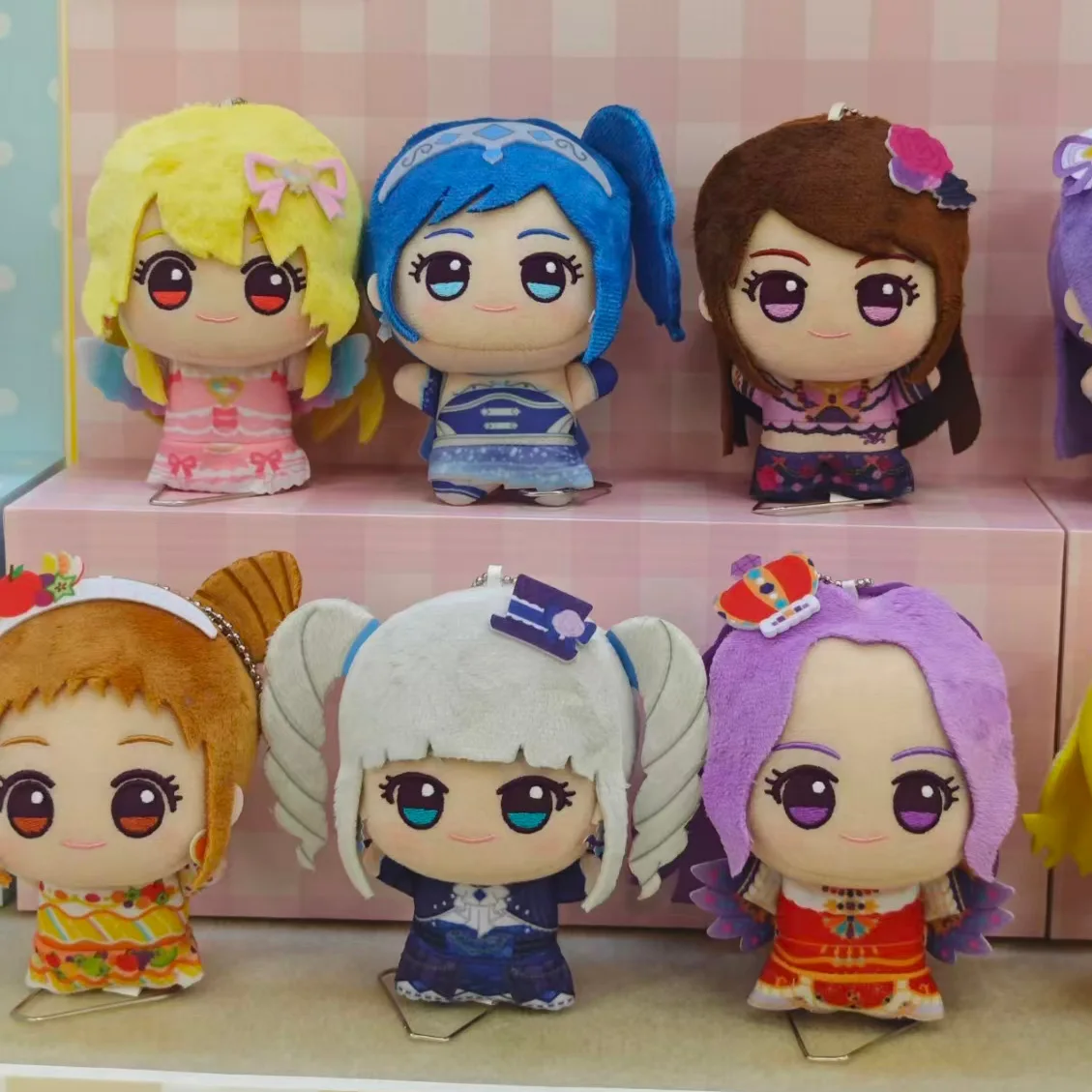 10cm Aikatsu! Plush Doll Keychain - Ichigo Hoshimiya, Ran Shibuki & Yurika Todo - Cute Anime Cotton Doll Charm Pendant