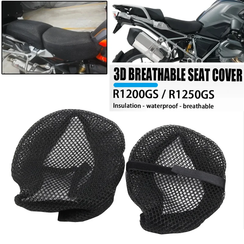 Motorcycle Anti-Slip 3D Mesh Fabric Seat Cover Breathable Waterproof Cushion For BMW R1200GS R 1200 GS LC ADV Adventure R1250GS