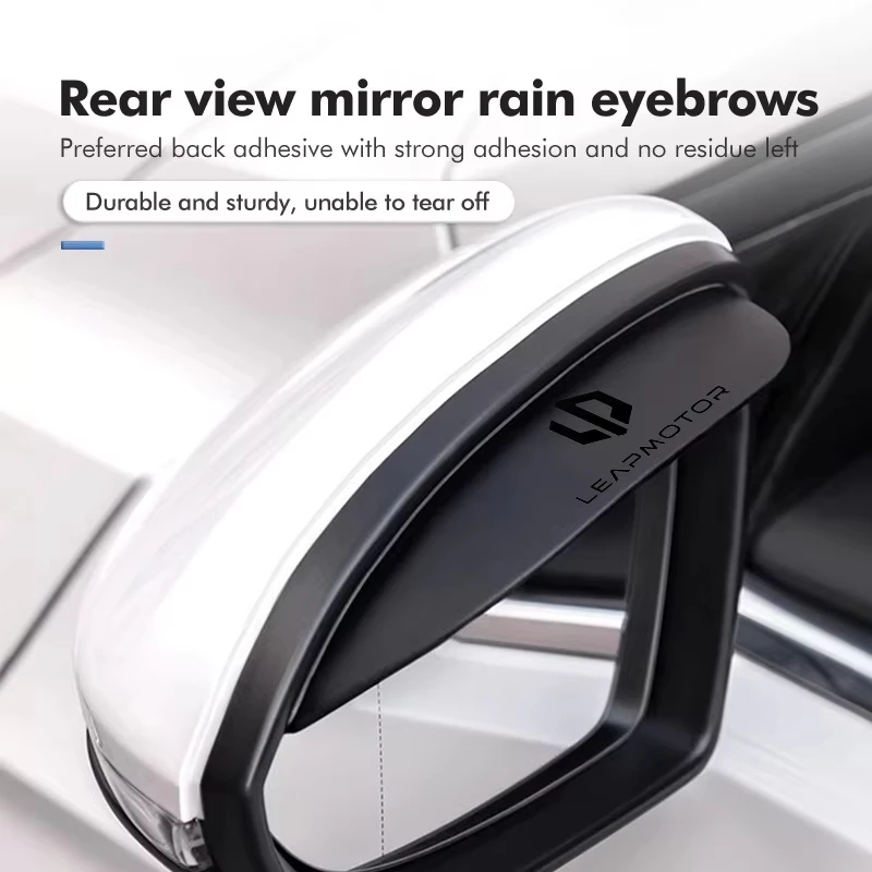 2pcs PVC Car Rearview Mirror Rain Eyebrow Blocker Sun Visor Fit For Leapmotor T03 S01 C16 C11 C01 C10