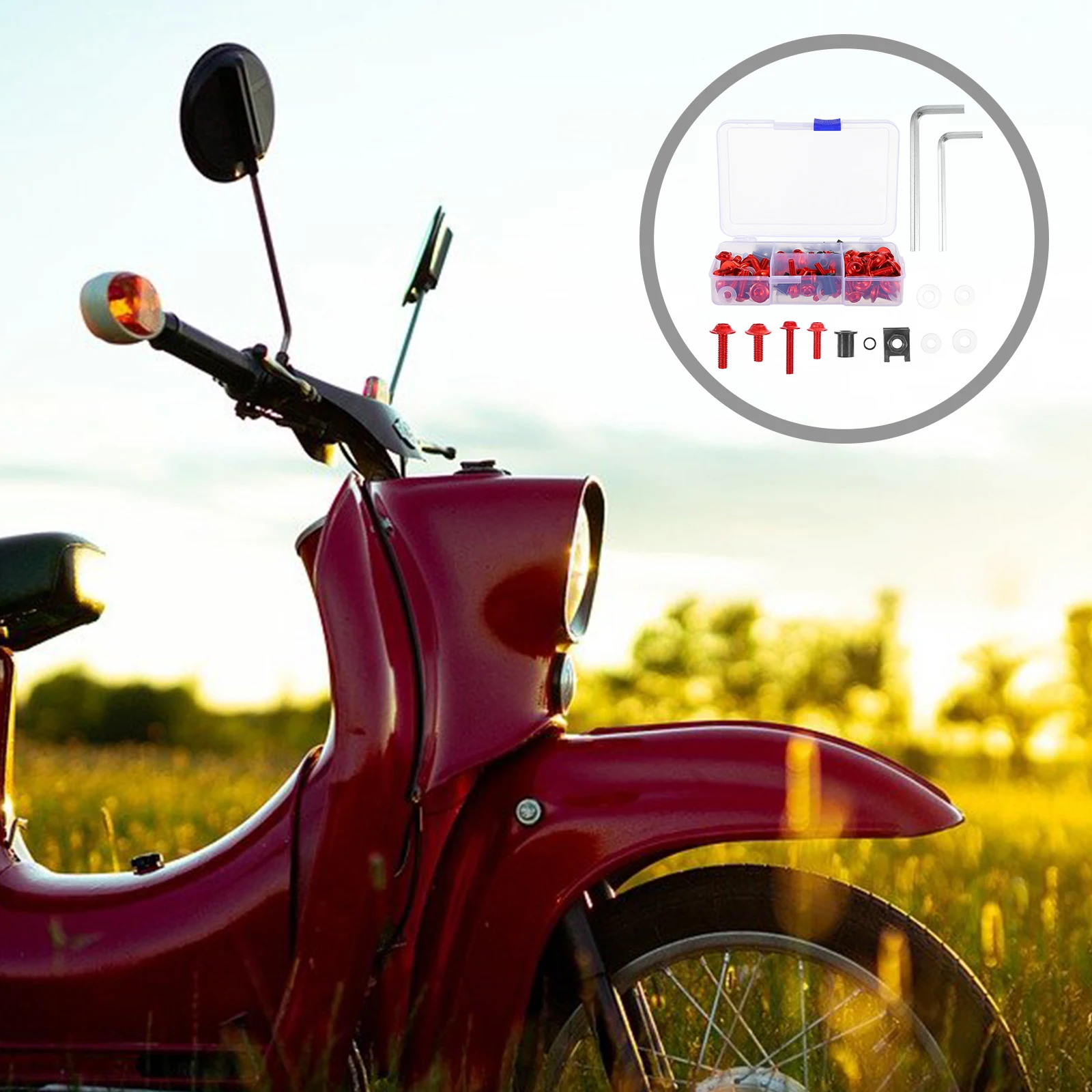 

177pcs Motorcycle Windscreen Screws Colorful Fasteners Fairing Bolts Nut Clips Kit Sturdy Aluminum Screws Screw Set Fixing