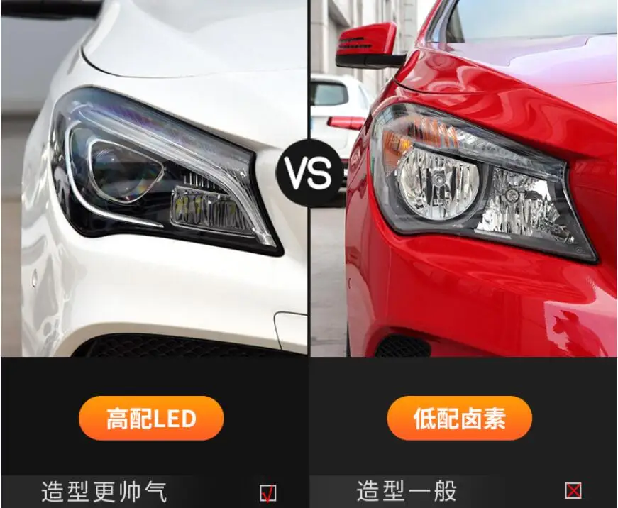 2pcs Car Styling for Mercedes Benz CLA200 Headlight car accessories CLA200 head lamp 2014~2018 LED Fog for CLA200 Fog lamp - view 4