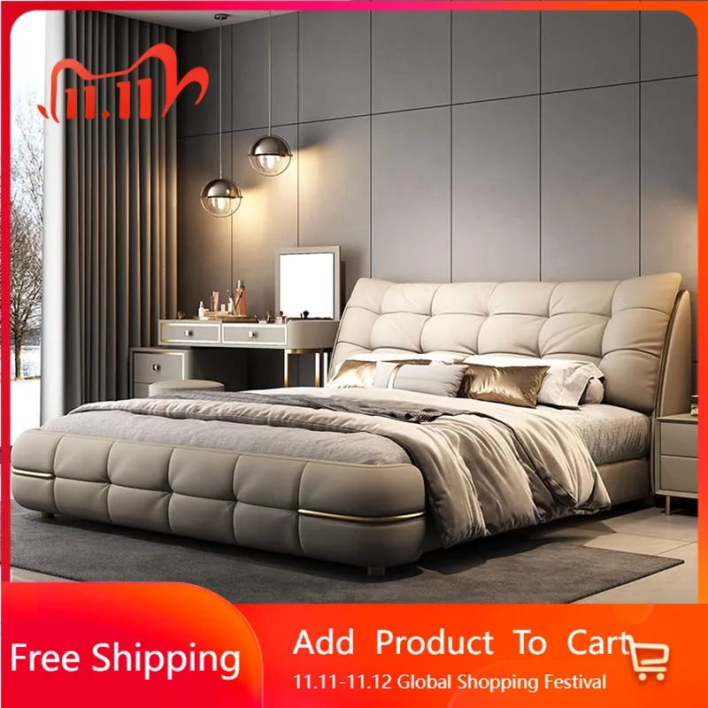

Красота Дизайнерская двуспальная кровать Простой стиль Дешевая полноразмерная двуспальная кровать Домашний сон Постмодернистская принцесса Muebles Мебель для отеля