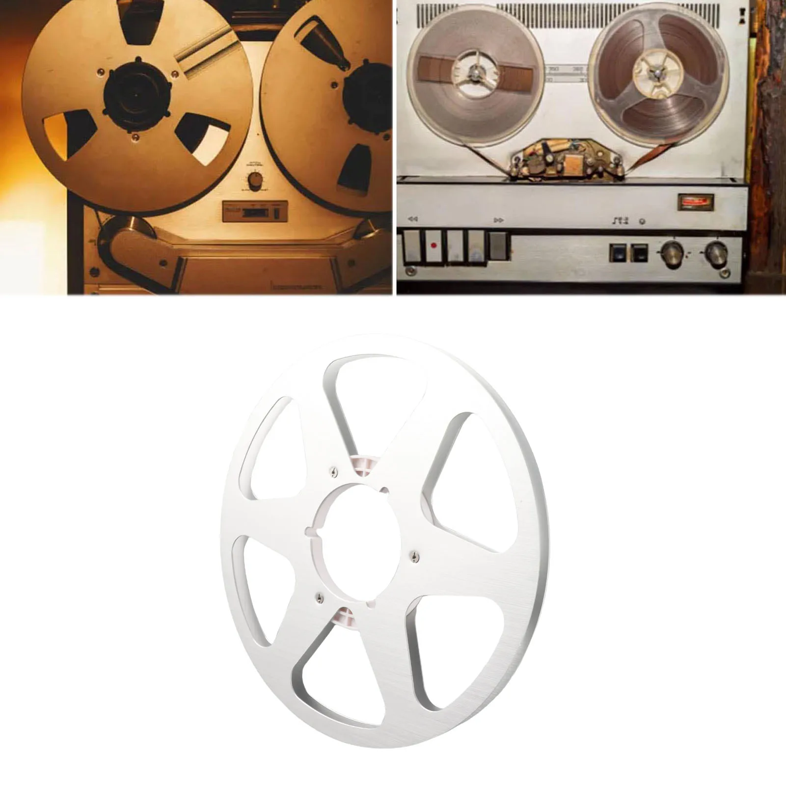 1/4 10.5 بوصة بكرة الشريط الفارغة سبائك الألومنيوم 6 حفرة آلة فتح عالمية جزء بكرة تناول فارغة لـ REVOX Studer #2