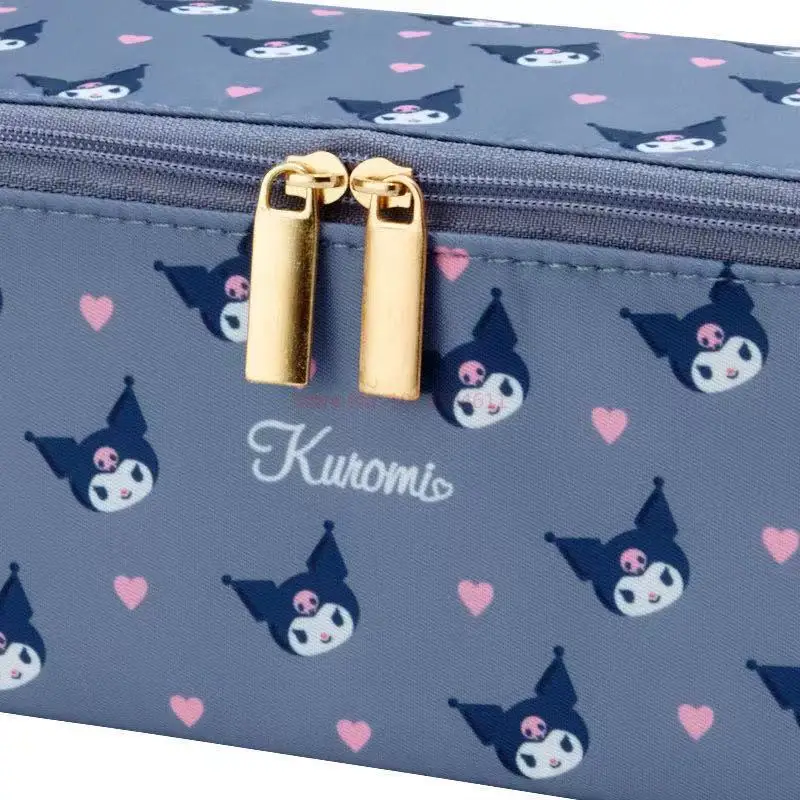 Sanrio Hellokitty Large Capacity Pencil Case Cartoon Cinnamoroll Kulomi Portable Makeup Bag Cute School Pencil Case Stationery