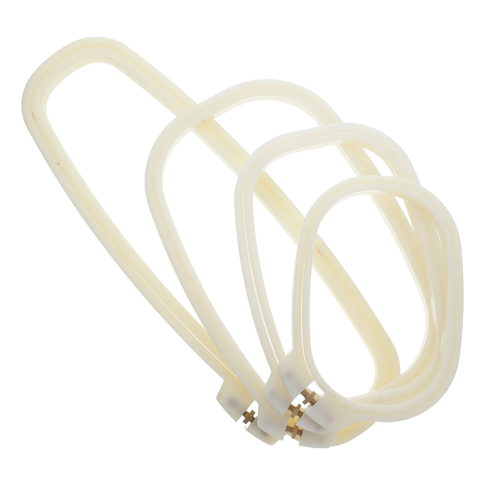 

4pcs Beige Embroidery Hoops ABS Plastic Mini Frames Cross Stitch Supplies Needlework 6 Inch 12 Inch Oval Circle