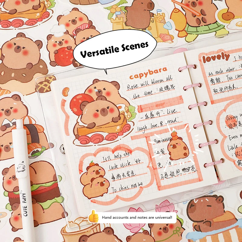 100Sheets Cartoon Capybara Sticky Notes Creative Convenience Book Cute Multifunctional Planner Stickers Stationery Student Gifts