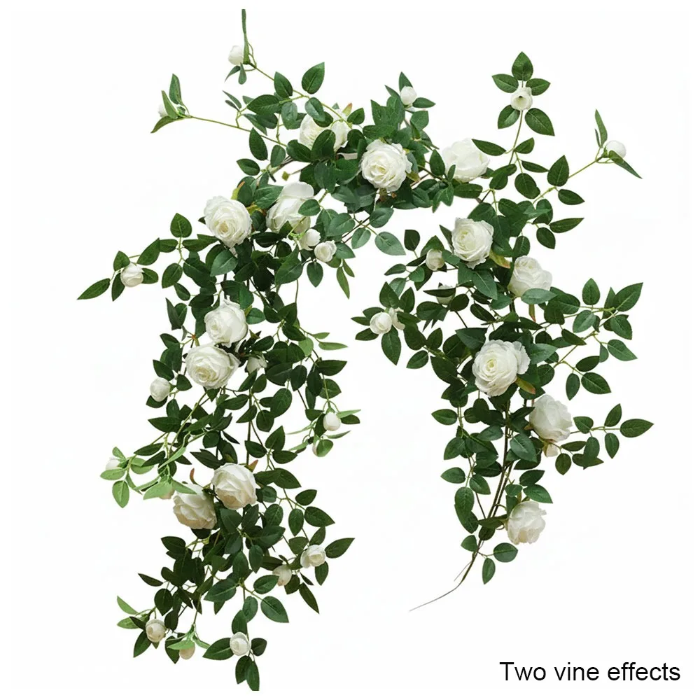 

Multicolor Artificial Rose Vine Photo Props Green Leaves Fake Flower Vines DIY Accessories Plant Wall Decorative Flower