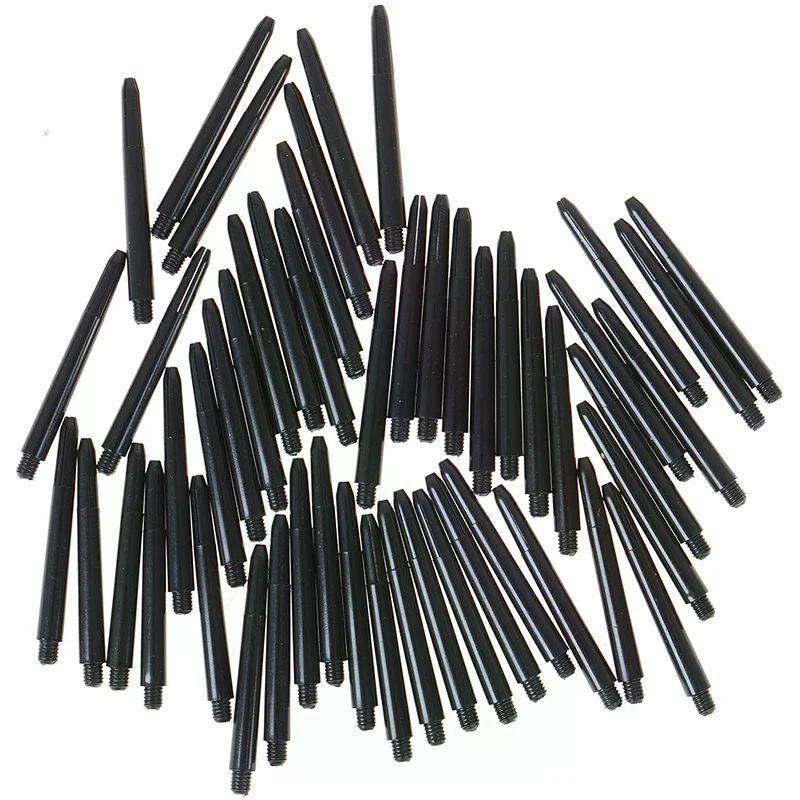 50pcs 48mm Nylon Dart Shafts 2BA Screw Thread Darts Rod Stem+Protection Ring