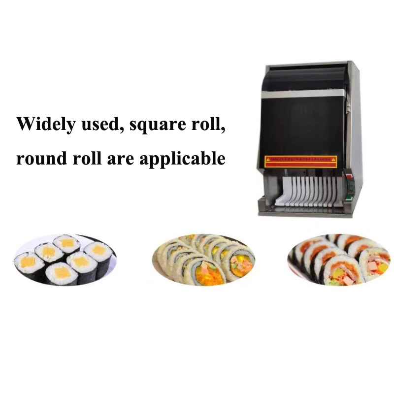 Commercial Sushi Cutter Slicer Automatic Sushi Roll 8 / 10 / 12 Pieces Rice Roll Cutting Machine Customization