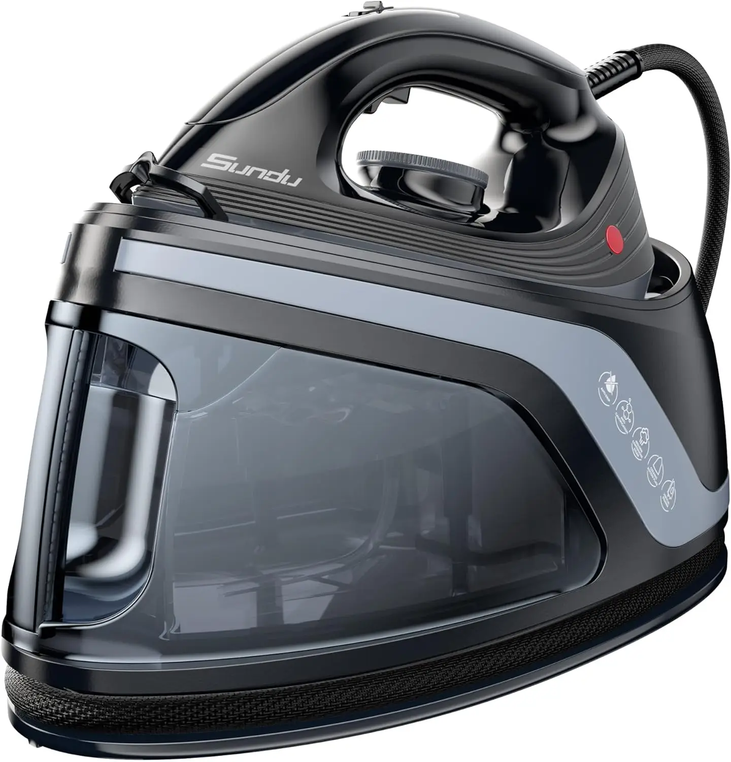 

Профессиональная паровая гладильная станция 1600 Вт с резервуаром на 44 унции, керамической подошвой и фиксатором для удобной переноски