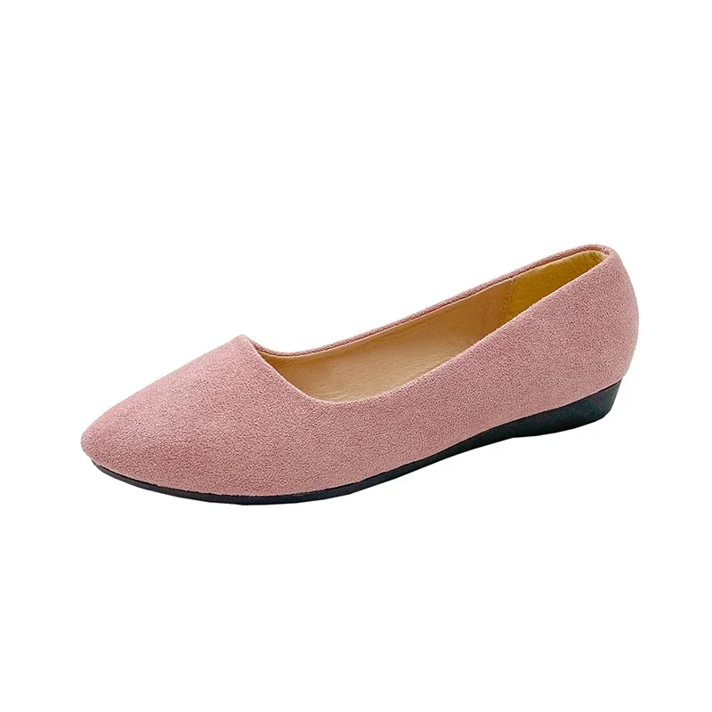 Women Flats Slip on Flat Shoes Candy Color Woman Boat Shoes Black Loafers Faux Suede Ladies Ballet Flats Shoes for Women