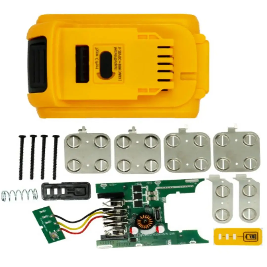 RechoPower New 10 Cells 18650 Battery Case with Type-C Charging Port  Shell Kit for DeWalt 18V Tools - DIY Replacement