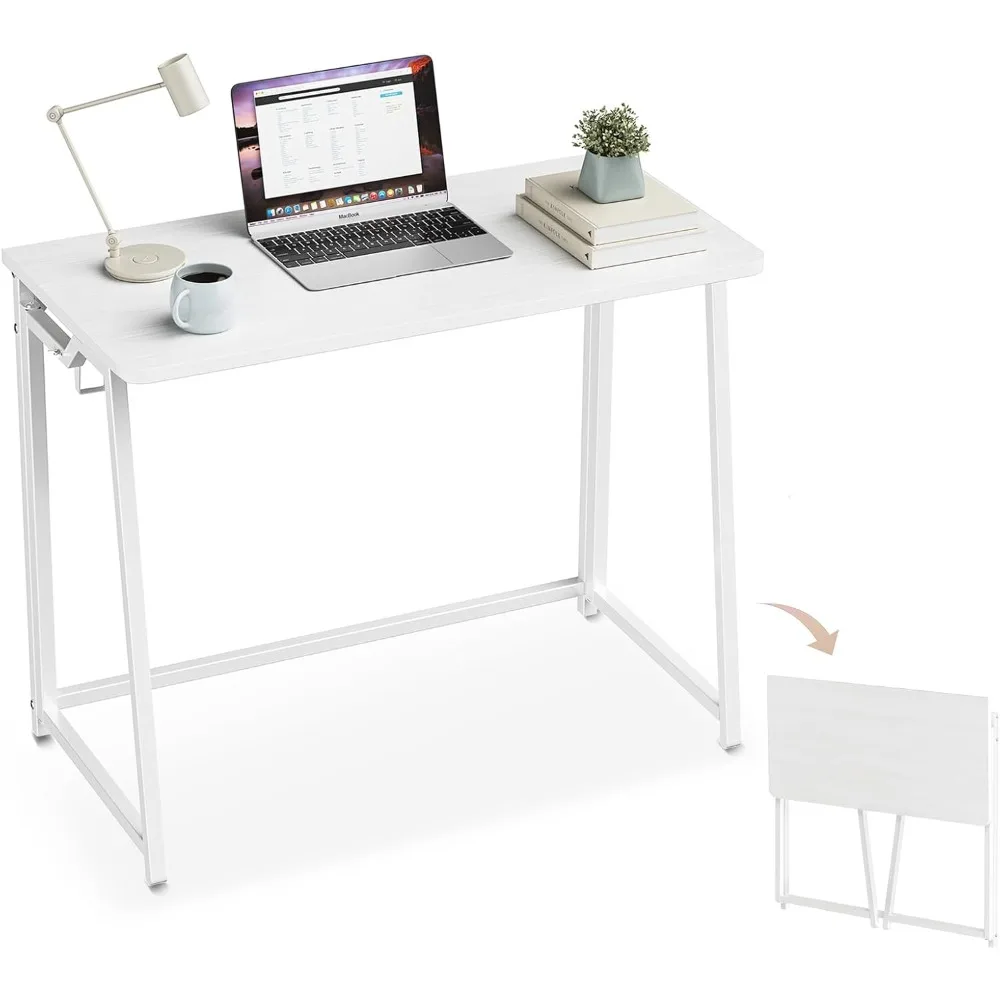 

Folding Desk Small Foldable Desk for Small Space, 31.5 Inches Writing Computer Desks in Study, Home Office Foldable Office Desks