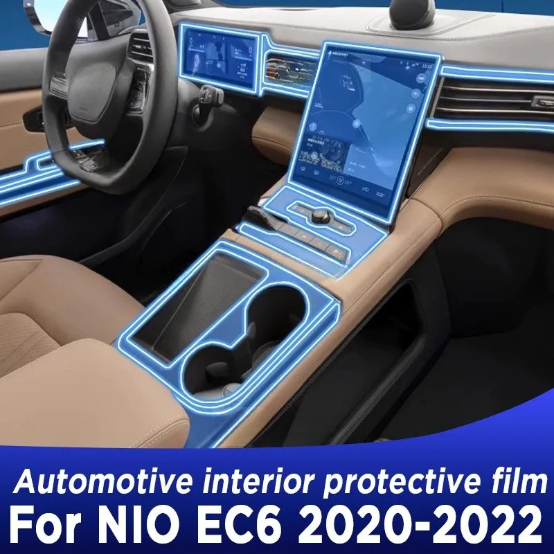 For NIO EC6 2020 2021 2022 Gearbox Panel Dashboard Navigation Automotive Interior Protective Film TPU Anti-Scratch Accessories