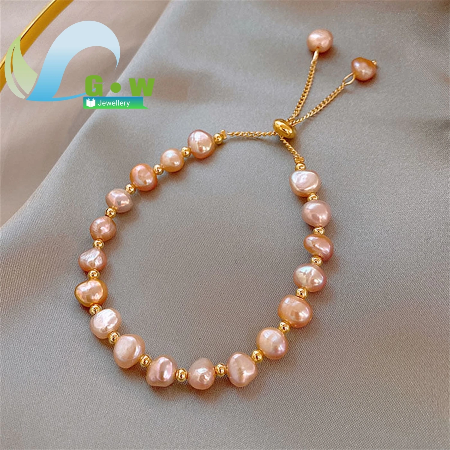 

Браслет с жемчугом в стиле барокко, модный дизайн, элегантный подарок на день рождения для подруги, натуральный пресноводный жемчуг, ручная цепочка, ювелирные изделия