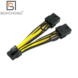 Podwójny kabel zasilający PCIe 2x8P PCI-E 8Pin żeński do ATX CPU 8 P-in męski kabel zasilający do karty graficznej NVIDIA TESLA K80 M40 M60 P40 P100