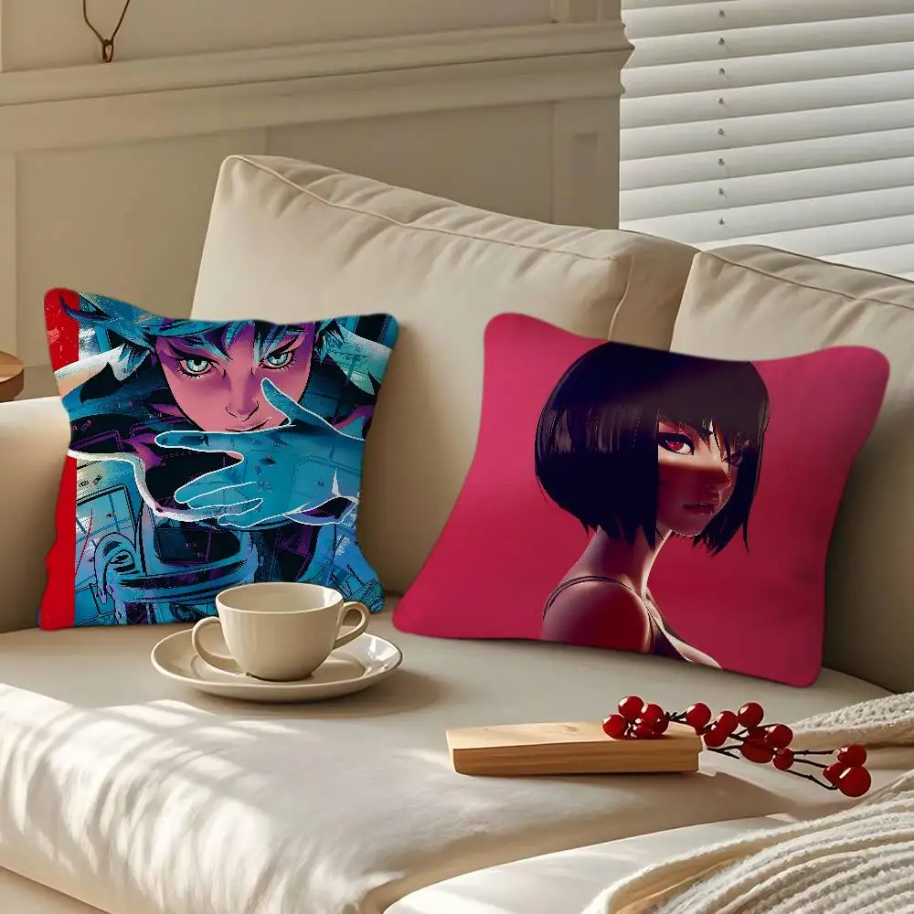 

G-Ghost In The Shell Cartoon Animation Maple Design Cushion Cover Happy Autumn Harvest Decor Holiday Decorati Pillow Cover