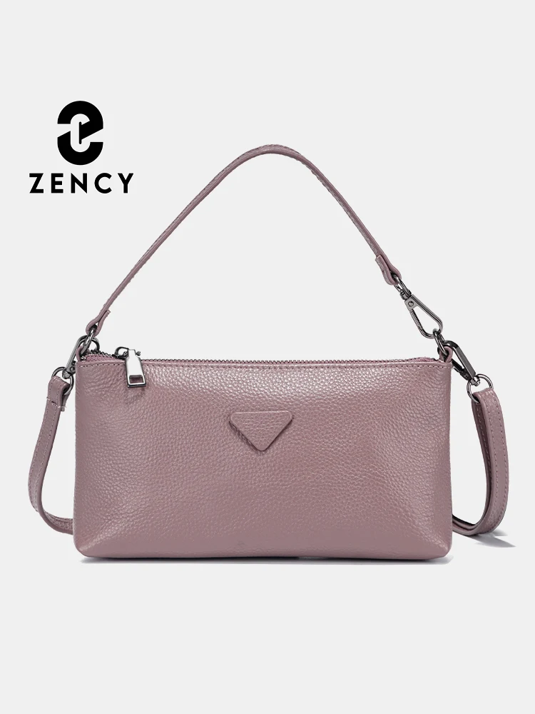 

Zency Genuine Leather Bag Women's Crossbody Bag for Woman Female Simple Phone Bags Small Roomy Shoulder Bag Taro Pink Blue Sac