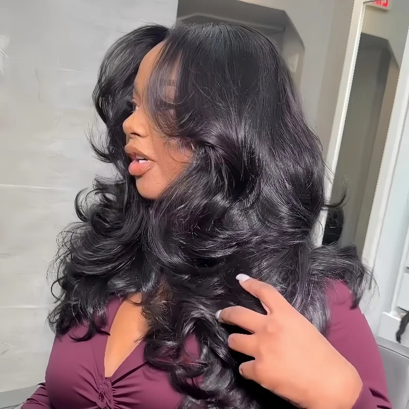 

250 Density 13x6 Body wave HD Transparent lace front human hair wig 30 40 inch Pre Preplucked glueless brazilian wigs for women