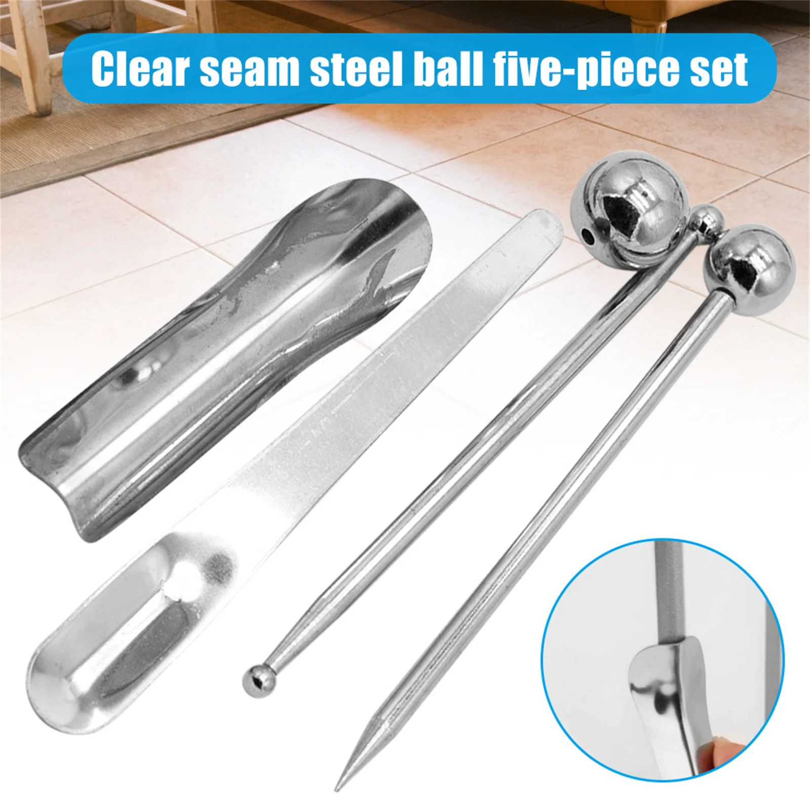 5PCS Tile Beauty Seam Construction Tool Set for DIY Tiling Grout Cleaning Steel Ball Corner Grooving Tools with CE Certification