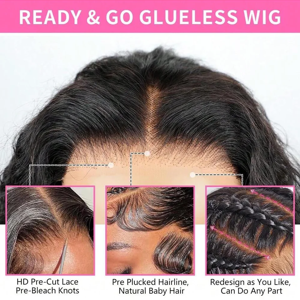 Human Hair 13x6 HD Deep Wave Lace Frontal Wigs 13x4 Water Curly 5x5 Glueless Lace Front Wig 30 40 Inch image 4