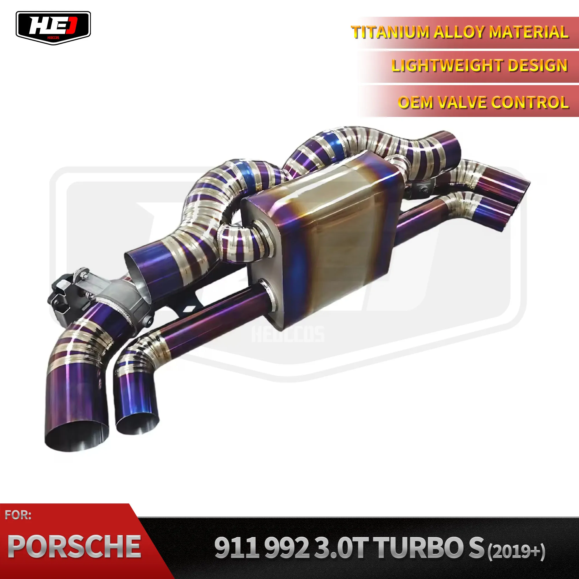 HEO For Porsche 991 992 2017-2024 Titanium Tuned Exhaust System Downpipe with Insulated Catback Exhaust Pipe Electronic