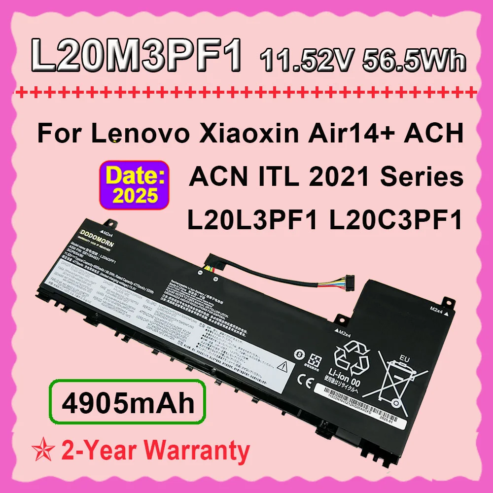 

Laptop Battery L20M3PF1 FOR Lenovo Xiaoxin Air14+ ACH ACN ITL 2021 L20L3PF1 L20C3PF1 L20D3PF0 SB11B44631 3ICP6/54/90 DODOMORN