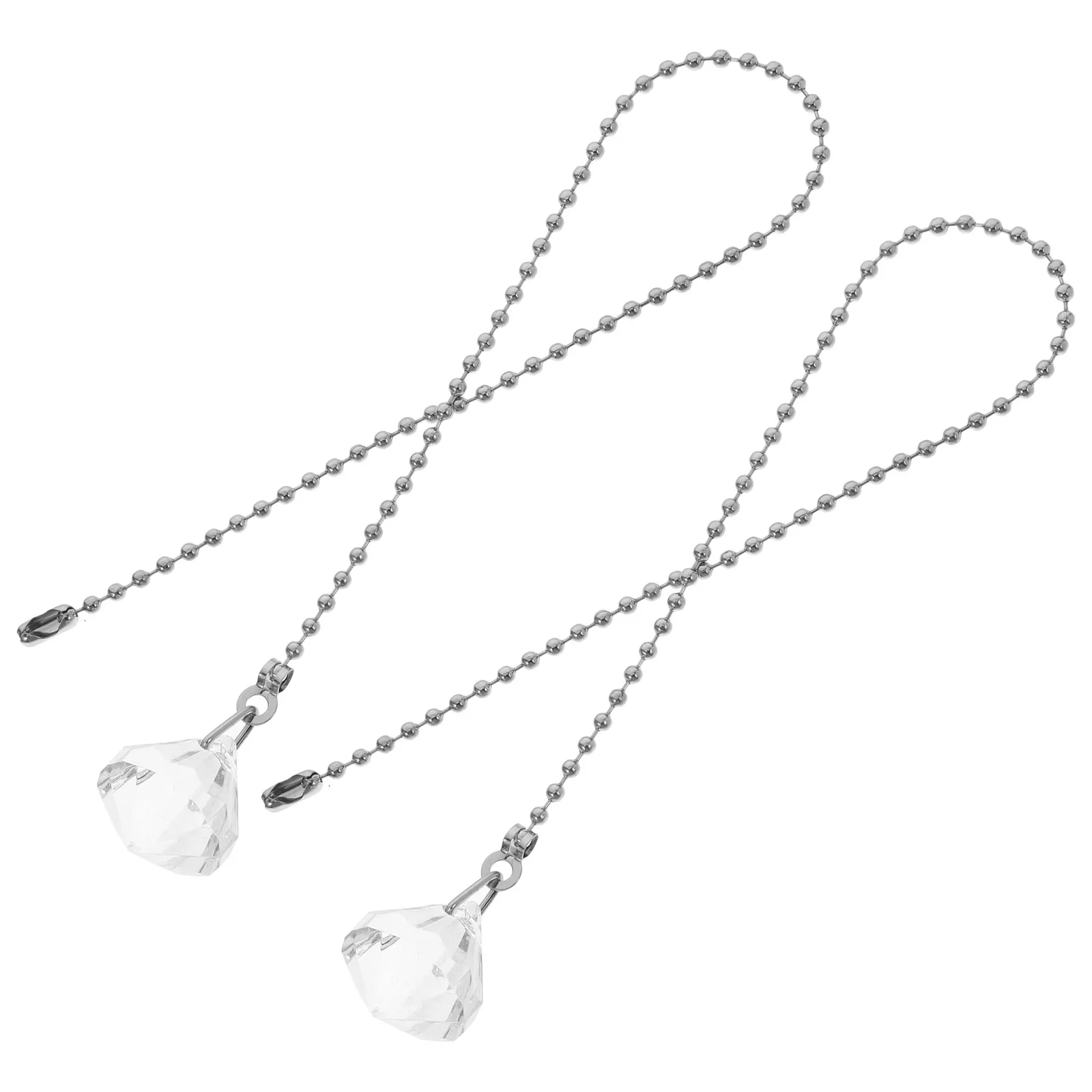 

2Pcs Crystal Pull Chains Extenders for Ceiling Fans Lights Replacement Transparent Balls for Lighting Fixtures Hardware