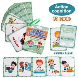 Kids Action Cognition Cards Funny Q&A Learning Classroom Interaction Aids English Teaching Educational Toys Montessori Material