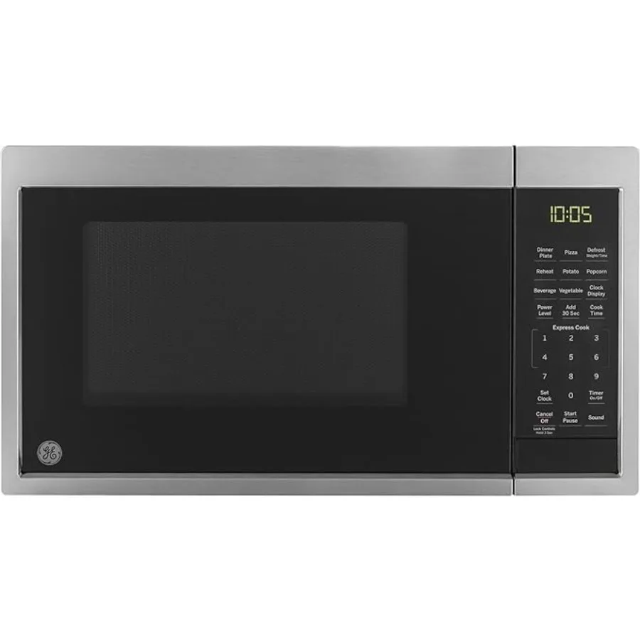 Countertop Microwave Oven Compact 0.9 Cubic Ft 900-Watt Ccity 7 Auto Cooking Settings Child-Lock Technology Stainless Steel Kit