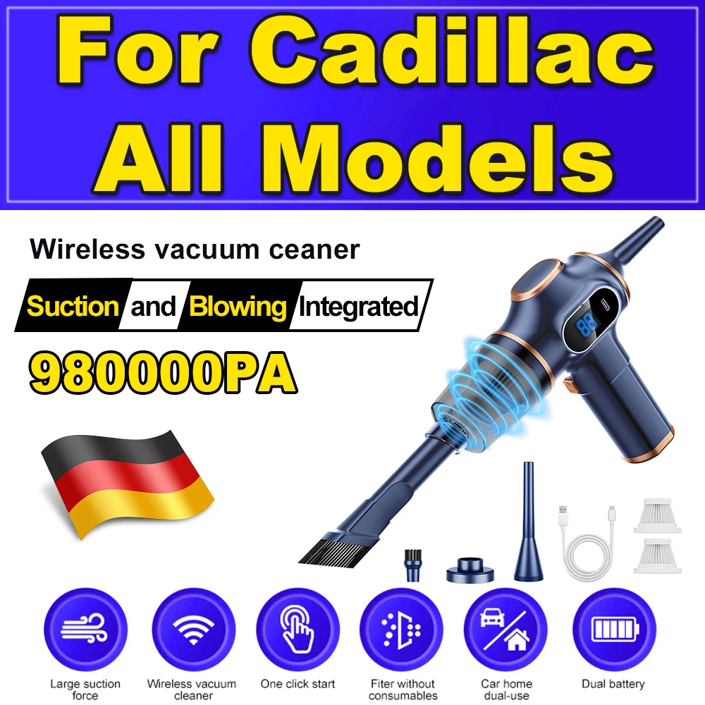 

980000PA Car Vacuum Cleaner Mini Powerful Handheld Wireless Cleaner Home Appliance Portable Vacuum For Cadillac All Models