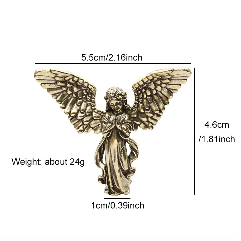 Retro Copper God of Love Cupid Statue Small Ornaments Brass Angel Figurines Desktop Decorations Home Decor Accessories for Room